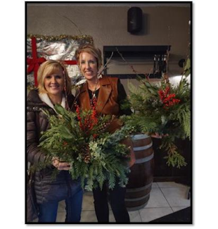 Holiday Table Arrangements and Wine