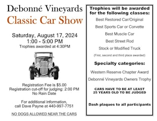 Annual Classic Car Show @  Vineyards