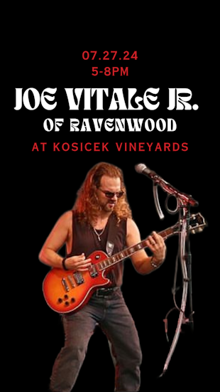 Joe Vitale Jr of Ravenwood  (live music) @Kosicek Vineyards 