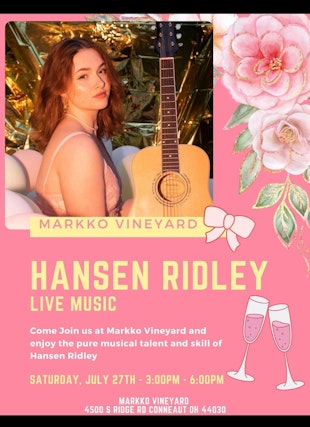 Hansen Ridley (live music) @ Markko Vineyards