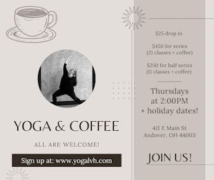 Yoga & Coffee every Thursday @ Lakeshore Coffee Co.