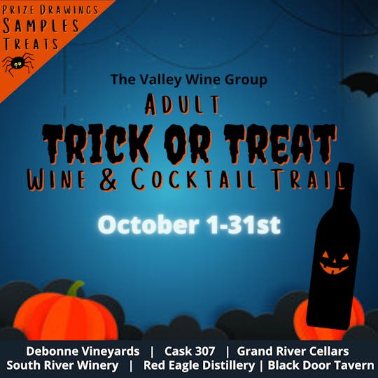 Adult Trick or Treat Wine & Cocktail Trail Multiple Locations