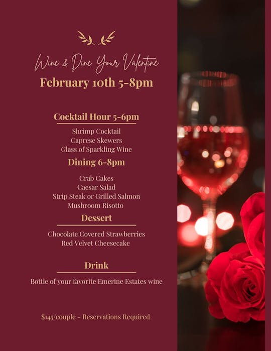 Wine & Dine Your Valentine @ Emerine Estates
